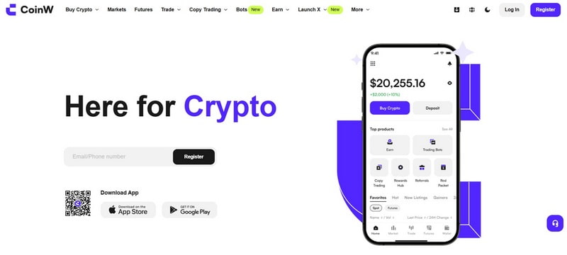 CoinW Crypto Exchange No KYC