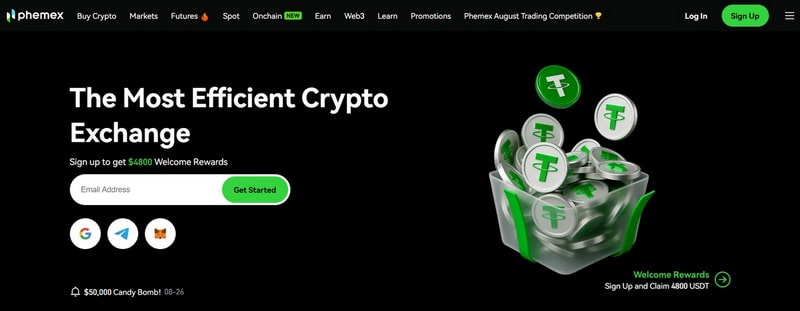 Phemex Crypto Exchange No KYC