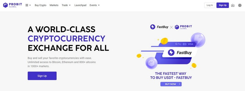 Probit Crypto Exchange No KYC