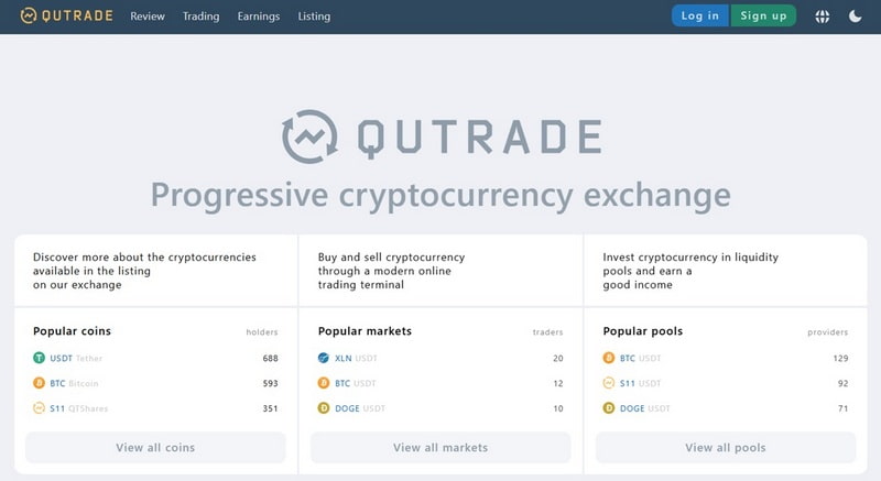 Qutrade Crypto Exchange No KYC