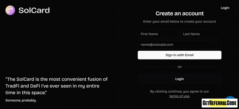 SolCard registration SolCard registration